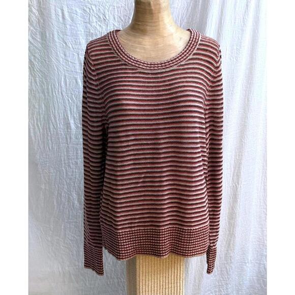 LOFT Sweaters - LOFT red, cream, and blue striped sweater